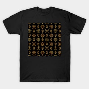 Gold Foil Spiritual Floral Geometric Pattern T-Shirt